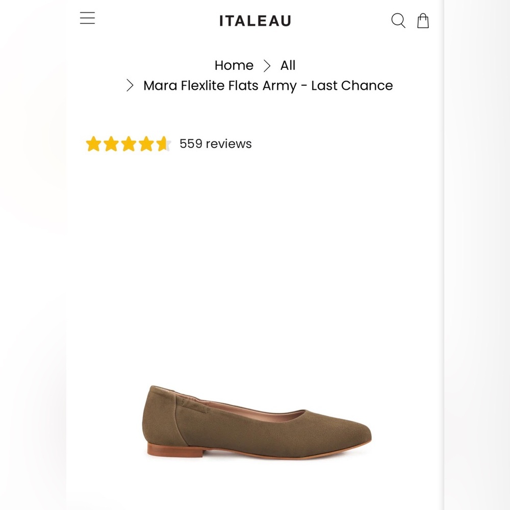 Italeau Mara Flexlite Flats - Army Green